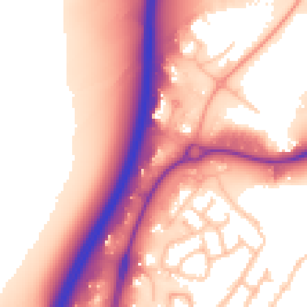 Daytime road noise heatmap for DE14 2WF