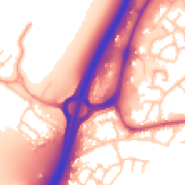 Daytime road noise heatmap for DE14 2WX