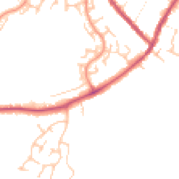 Daytime road noise heatmap for DE14 3DN