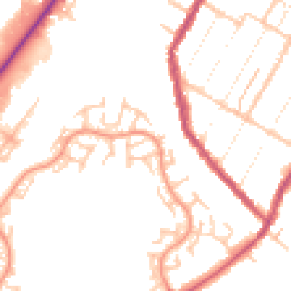Daytime road noise heatmap for DE14 3DU