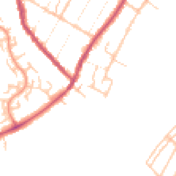 Daytime road noise heatmap for DE14 3FD