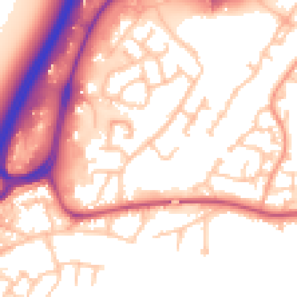 Daytime road noise heatmap for DE14 3GU
