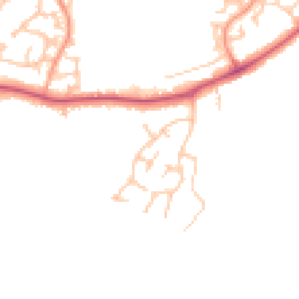Daytime road noise heatmap for DE14 3HN