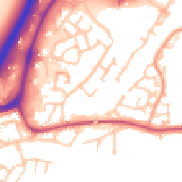Daytime road noise heatmap for DE14 3JH