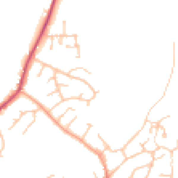 Daytime road noise heatmap for DE15 0AD