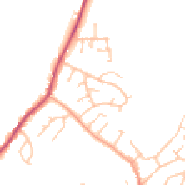 Daytime road noise heatmap for DE15 0AN