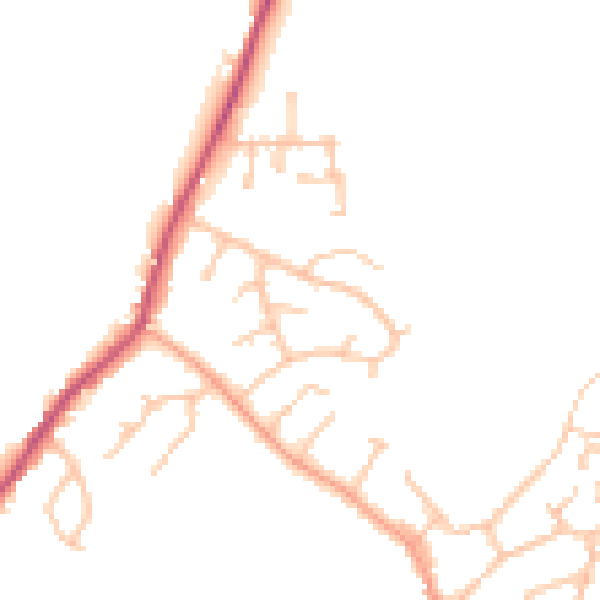 Daytime road noise heatmap for DE15 0AU