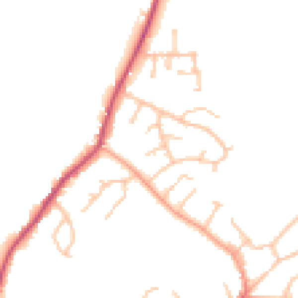 Daytime road noise heatmap for DE15 0AW