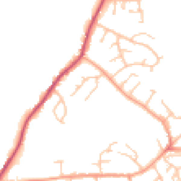 Daytime road noise heatmap for DE15 0AY