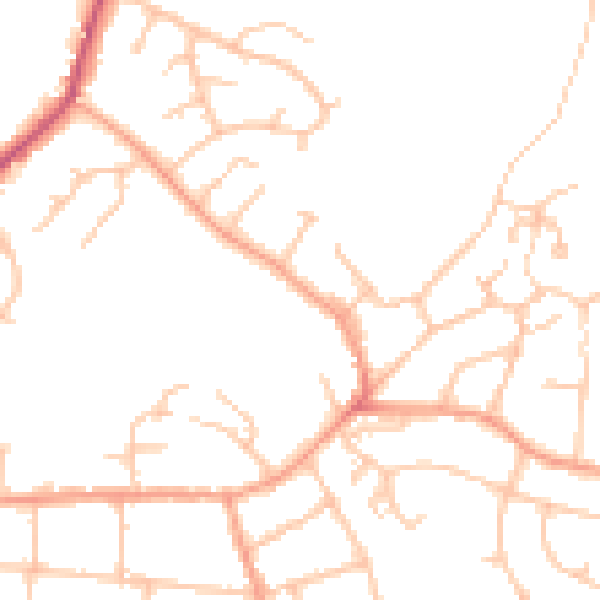 Daytime road noise heatmap for DE15 0BA