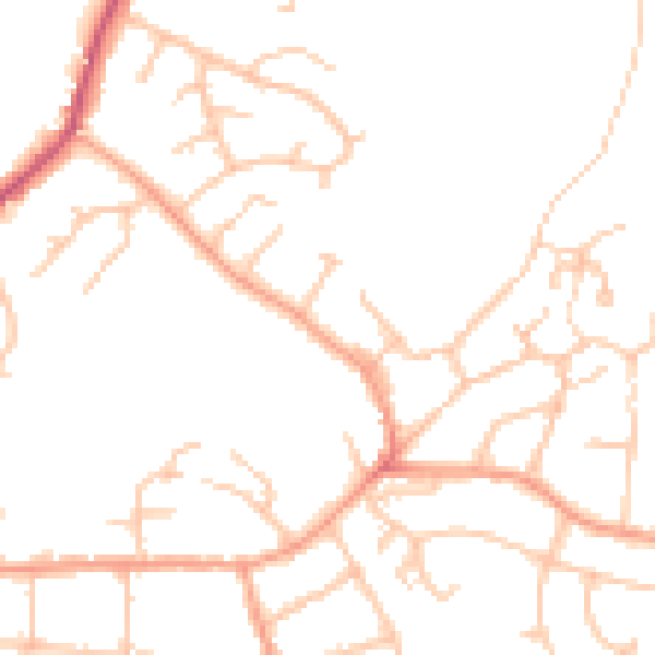 Daytime road noise heatmap for DE15 0BB