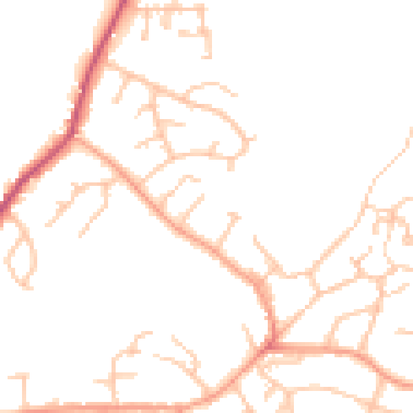 Daytime road noise heatmap for DE15 0BD
