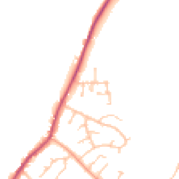 Daytime road noise heatmap for DE15 0BF