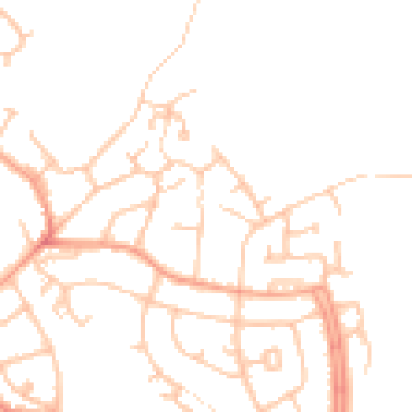 Daytime road noise heatmap for DE15 0DH