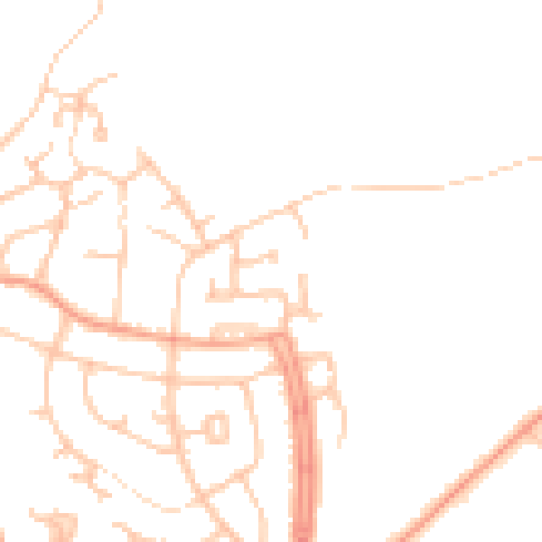 Daytime road noise heatmap for DE15 0DL