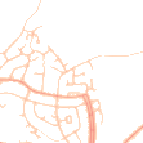 Daytime road noise heatmap for DE15 0DN