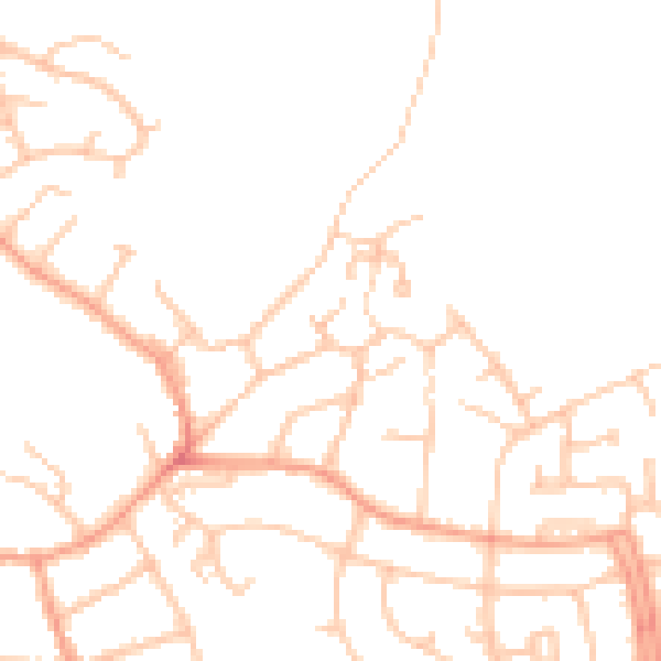 Daytime road noise heatmap for DE15 0DP