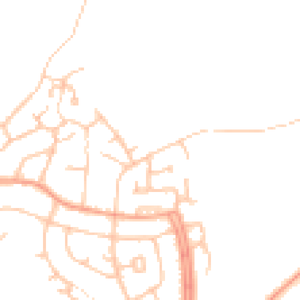 Daytime road noise heatmap for DE15 0DQ