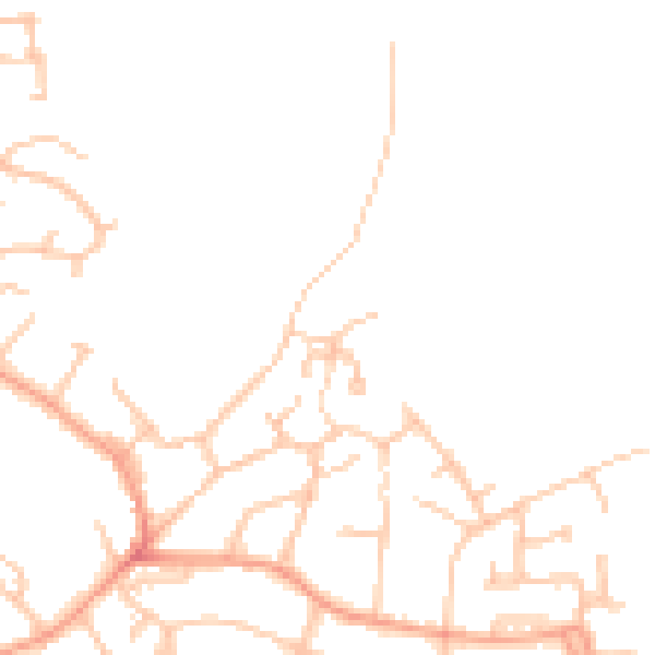 Daytime road noise heatmap for DE15 0DR