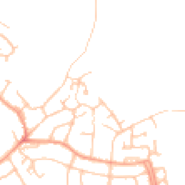 Daytime road noise heatmap for DE15 0DS