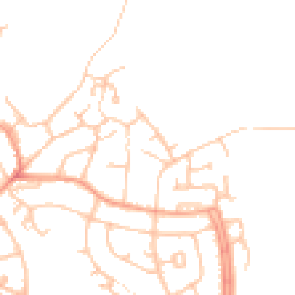 Daytime road noise heatmap for DE15 0DU