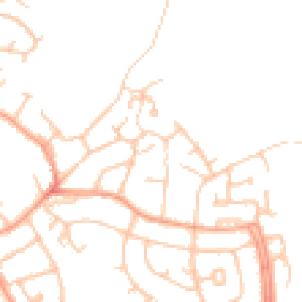 Daytime road noise heatmap for DE15 0EE