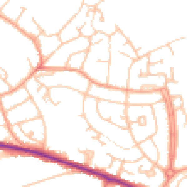Daytime road noise heatmap for DE15 0HD