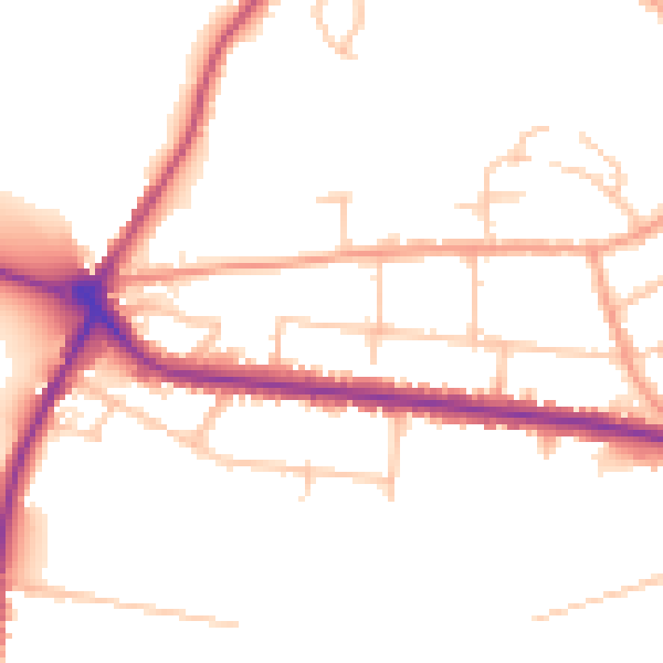 Daytime road noise heatmap for DE15 0JE