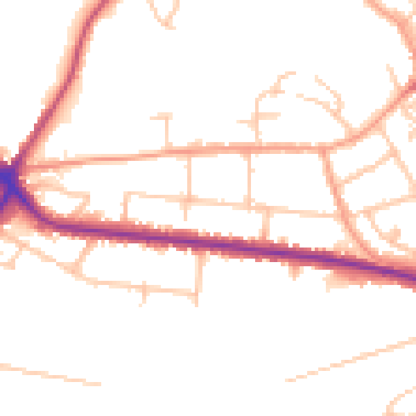 Daytime road noise heatmap for DE15 0JF