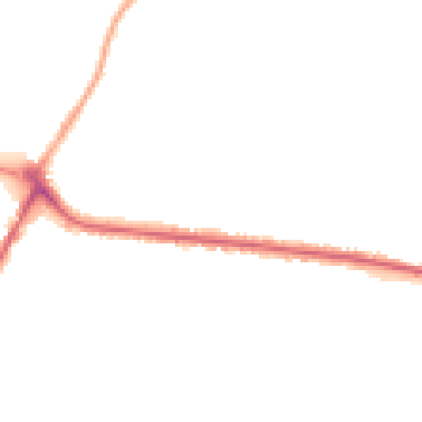 Night-time road noise heatmap for DE15 0JG