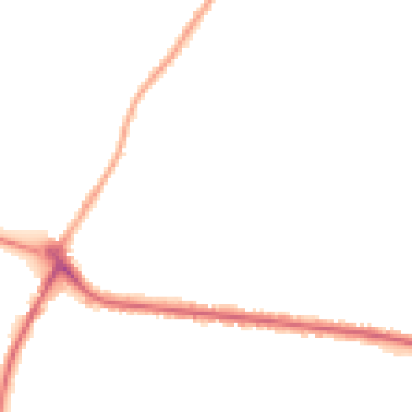 Night-time road noise heatmap for DE15 0JN