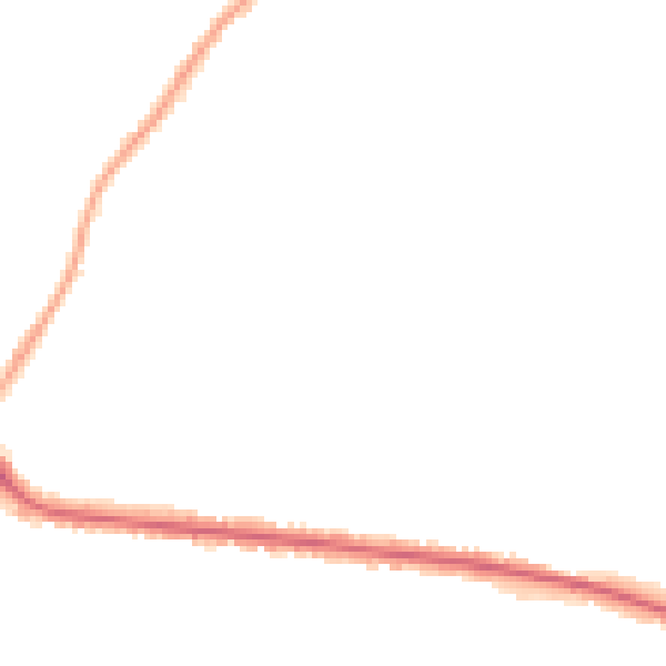 Night-time road noise heatmap for DE15 0JU