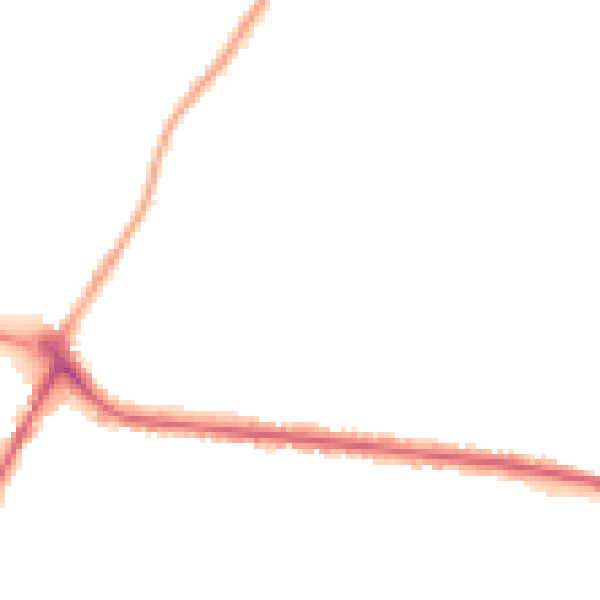 Night-time road noise heatmap for DE15 0JY