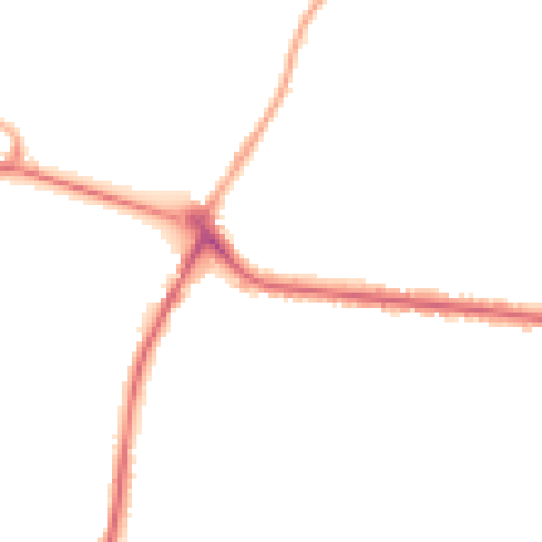 Night-time road noise heatmap for DE15 0LA