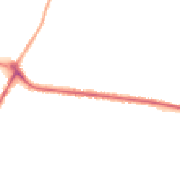Night-time road noise heatmap for DE15 0LL