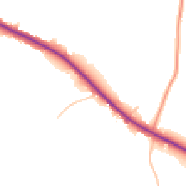 Daytime road noise heatmap for DE15 0PT