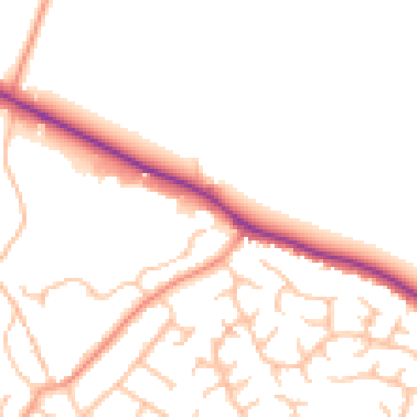 Daytime road noise heatmap for DE15 0QT