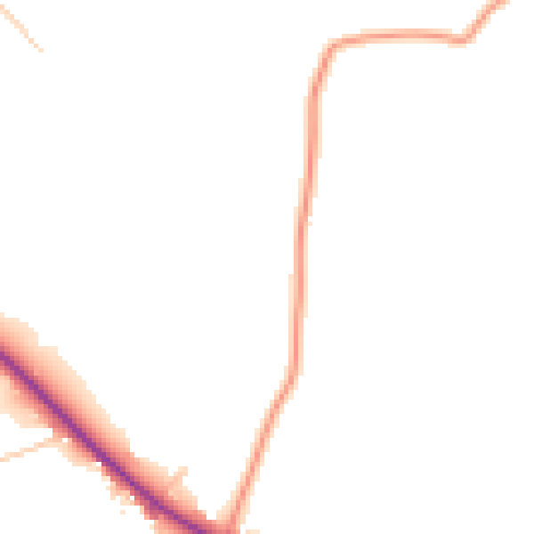 Daytime road noise heatmap for DE15 0QY