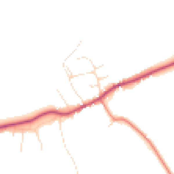 Daytime road noise heatmap for DE15 0SB