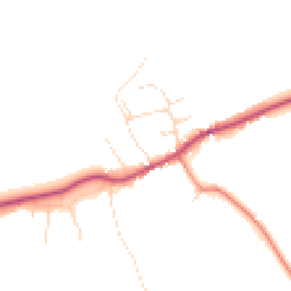 Daytime road noise heatmap for DE15 0SF