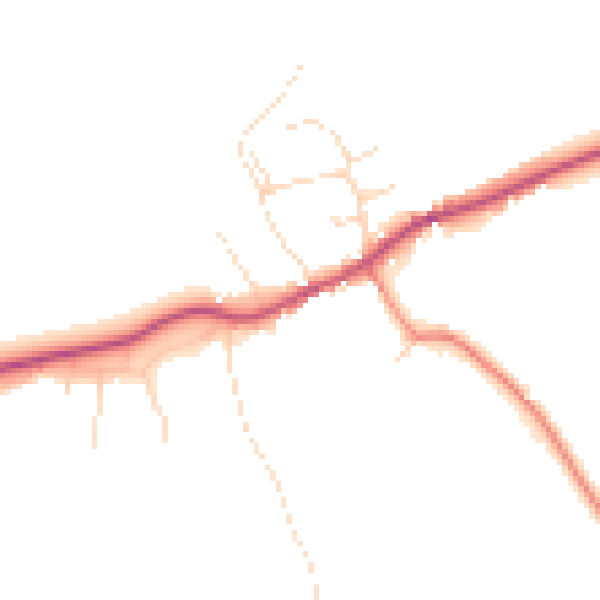 Daytime road noise heatmap for DE15 0SJ
