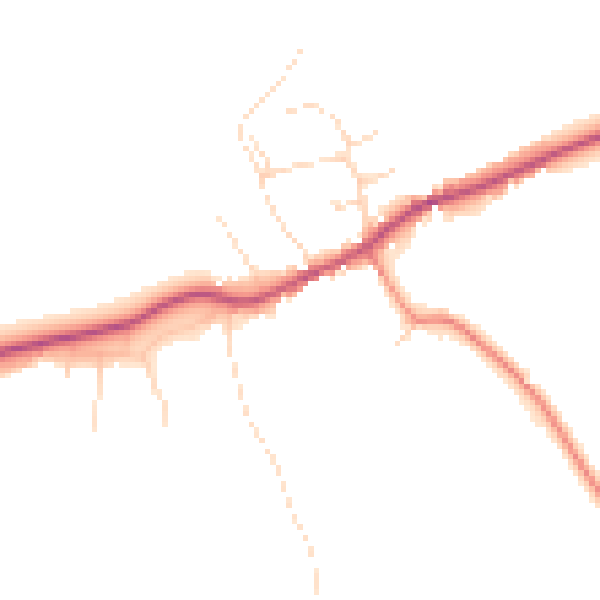 Daytime road noise heatmap for DE15 0SQ
