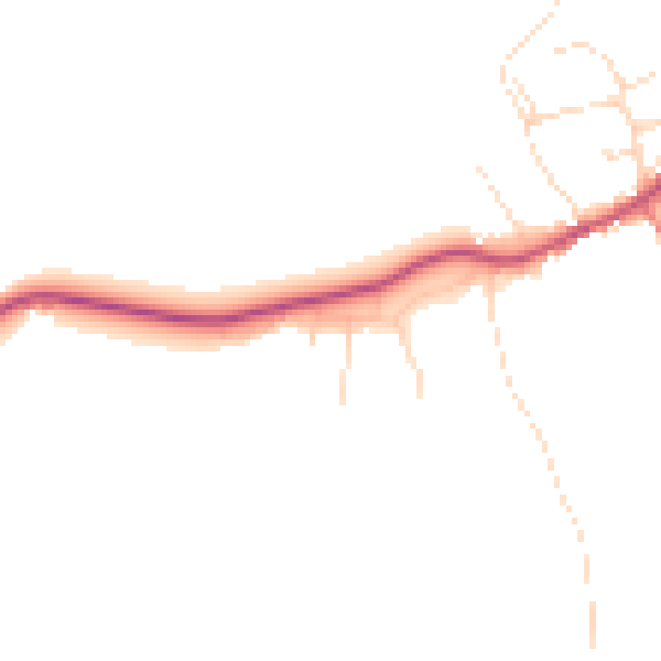 Daytime road noise heatmap for DE15 0SU