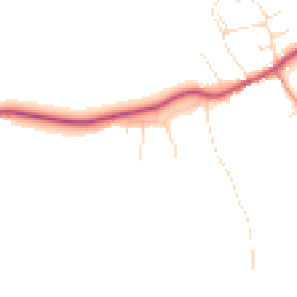Daytime road noise heatmap for DE15 0SX