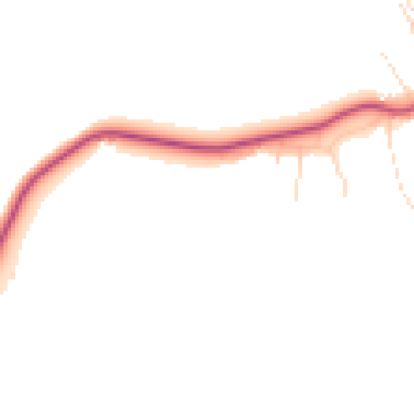 Daytime road noise heatmap for DE15 0TD