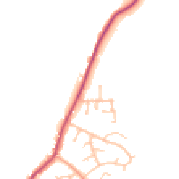Daytime road noise heatmap for DE15 0TQ
