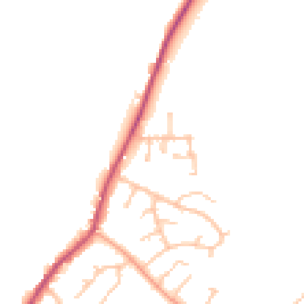 Daytime road noise heatmap for DE15 0TW