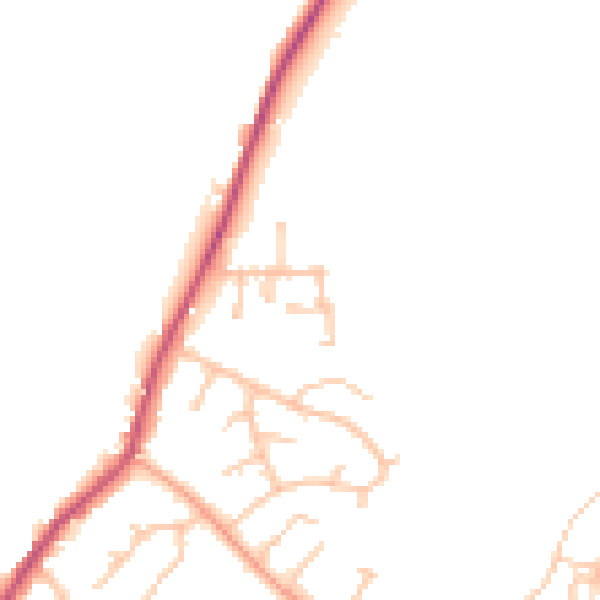 Daytime road noise heatmap for DE15 0UB