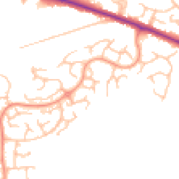 Daytime road noise heatmap for DE15 9AN