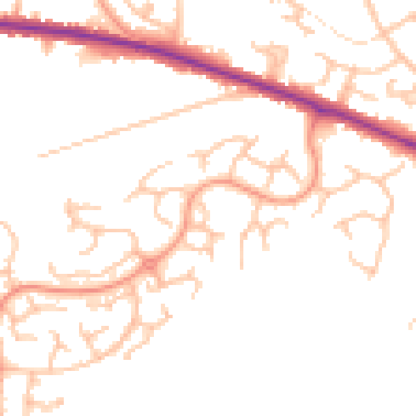 Daytime road noise heatmap for DE15 9BA